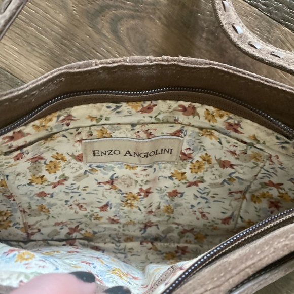 Vintage Enzo Angiolini Suede laser cut leather mini bag - Picture 3 of 6